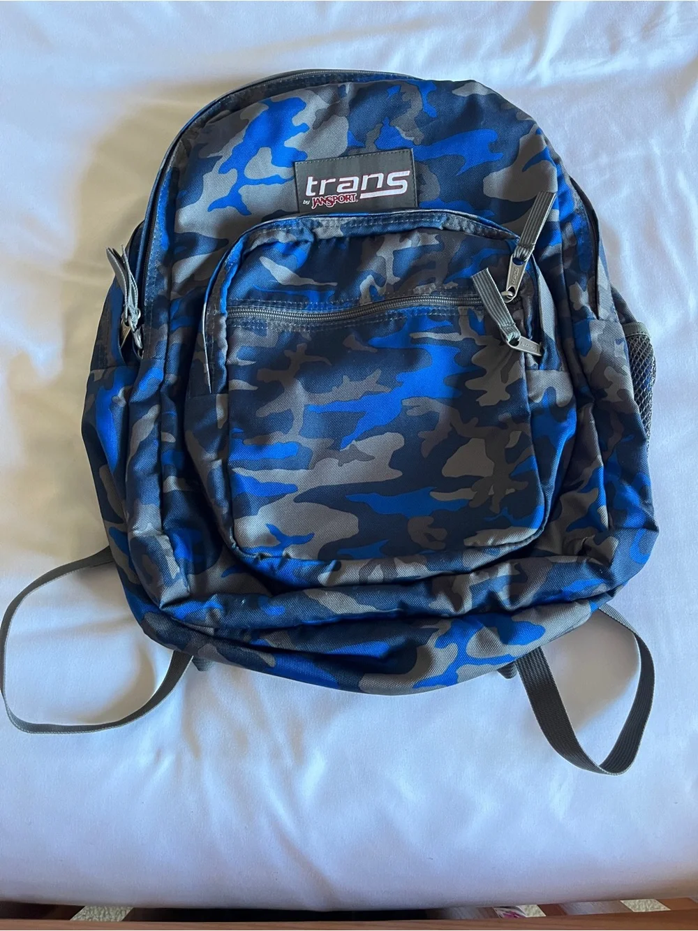Trans by JanSport Blue Camo Backpack School Bookbag Travel Daypack